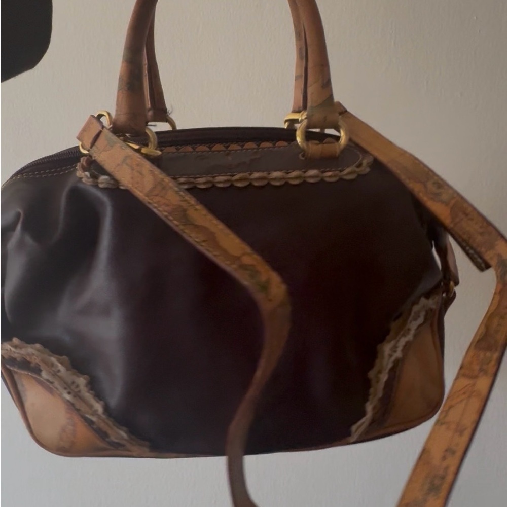 Alviero Martini Dark Brown and Tan‎ Crossbody Bag